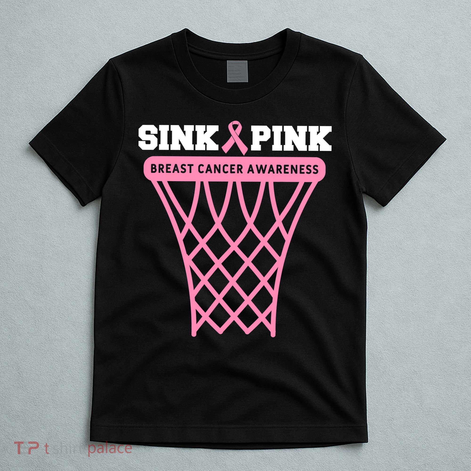 Breast Cancer Basketball Goal Pink Ribbon Awareness T-Shirt