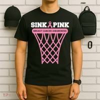 Breast Cancer Basketball Goal Pink Ribbon Awareness T-Shirt thumb 6