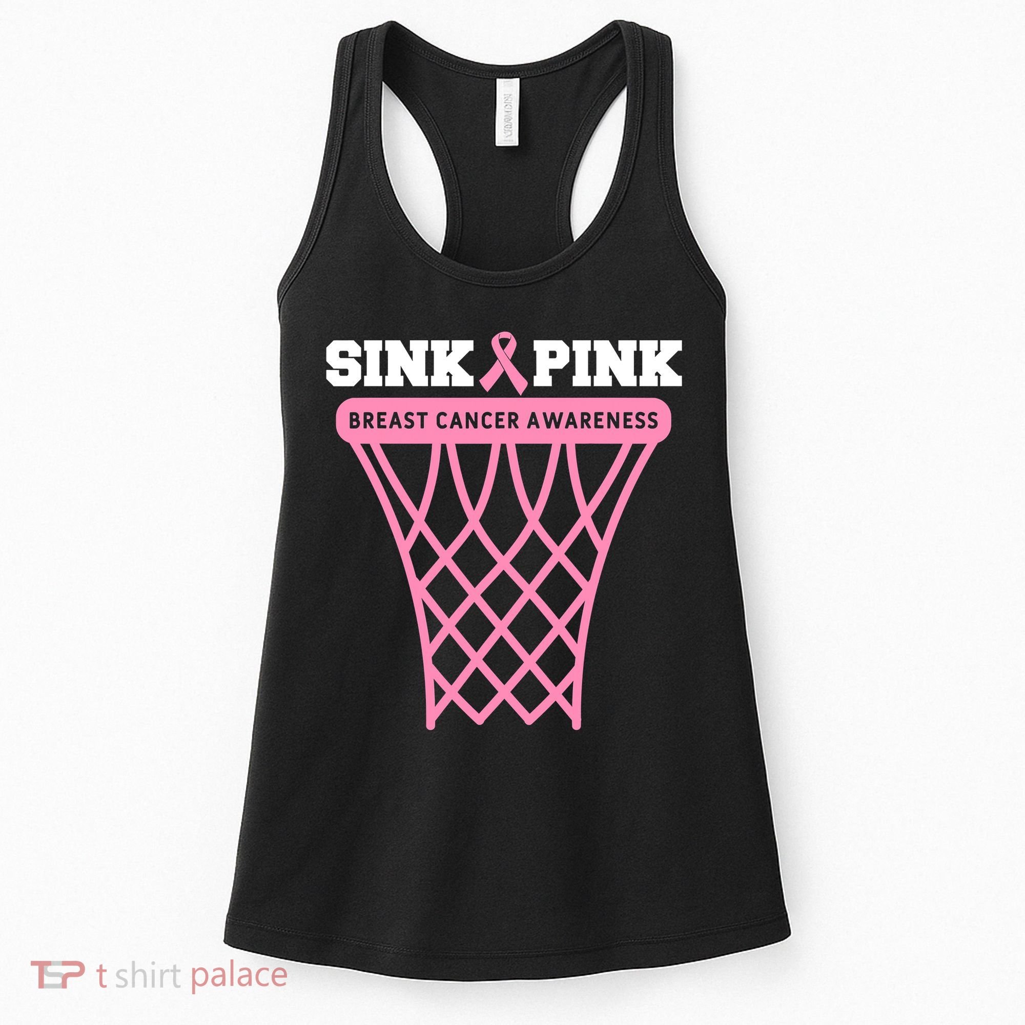 Breast Cancer Basketball Goal Pink Ribbon Awareness Women's Tank Top