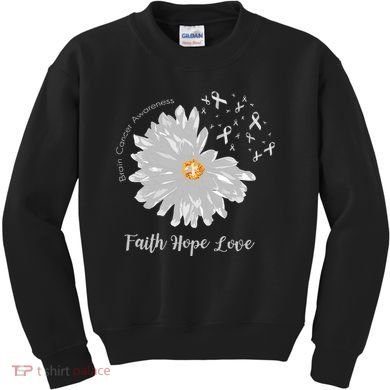 Brain Cancer Brain Cancer Awareness Kids Sweatshirt