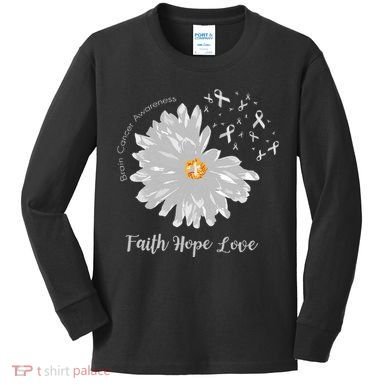 Brain Cancer Brain Cancer Awareness Kids Long Sleeve Shirt