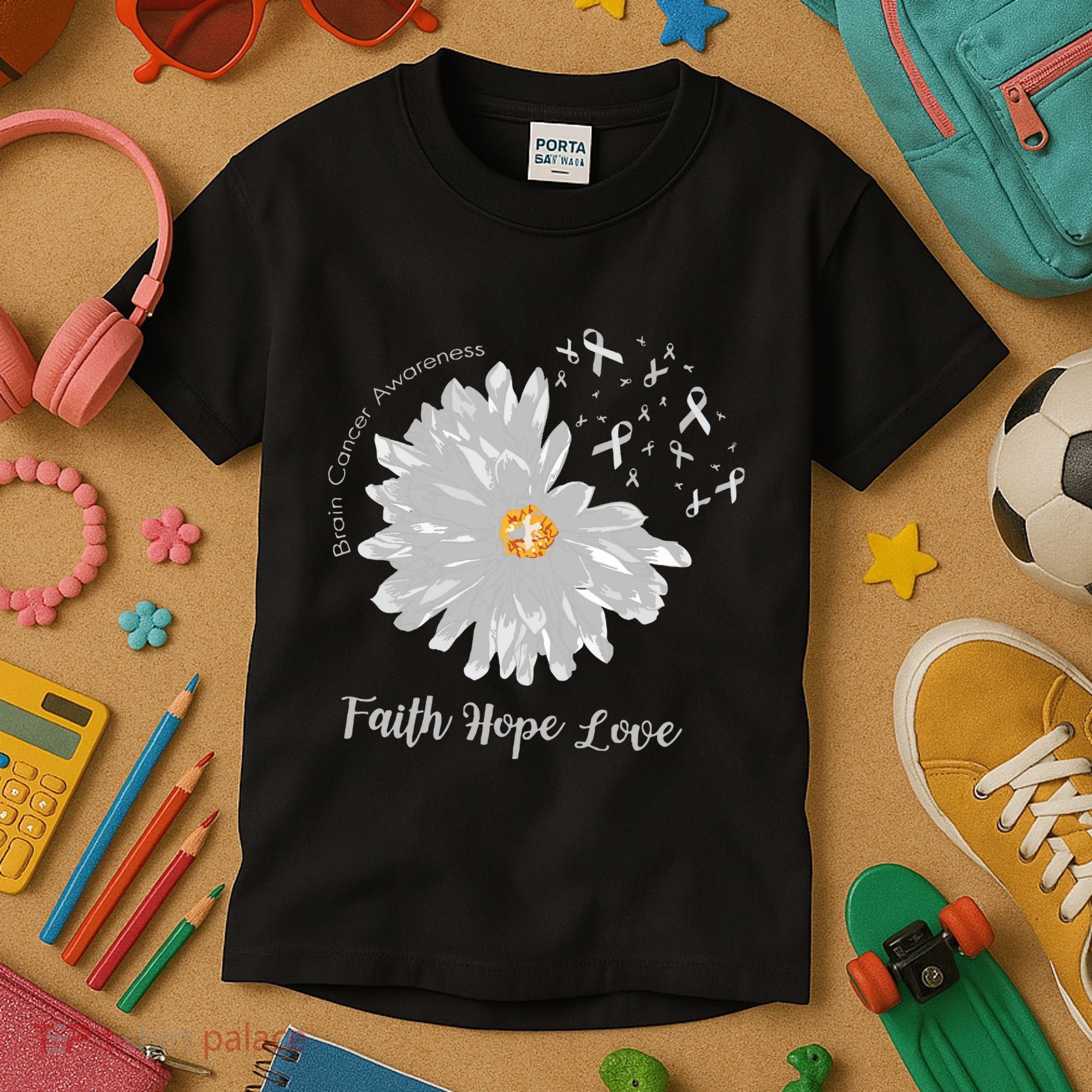 Brain Cancer Brain Cancer Awareness Kids T-Shirt
