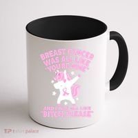 Breast Cancer Bitch Please Quote Funny Unicorn Coffee Mug thumb 1