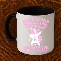 Breast Cancer Bitch Please Quote Funny Unicorn Coffee Mug thumb 2