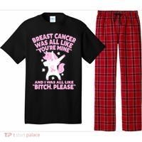 Breast Cancer Bitch Please Quote Funny Unicorn Pajama Set thumb 0