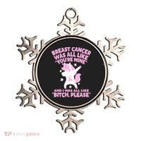 Breast Cancer Bitch Please Quote Funny Unicorn Ornament thumb 0