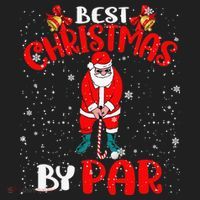 Best Christmas By Par Ugly Christmas Golf Santa Claus Women's Sweatshirt thumb 2