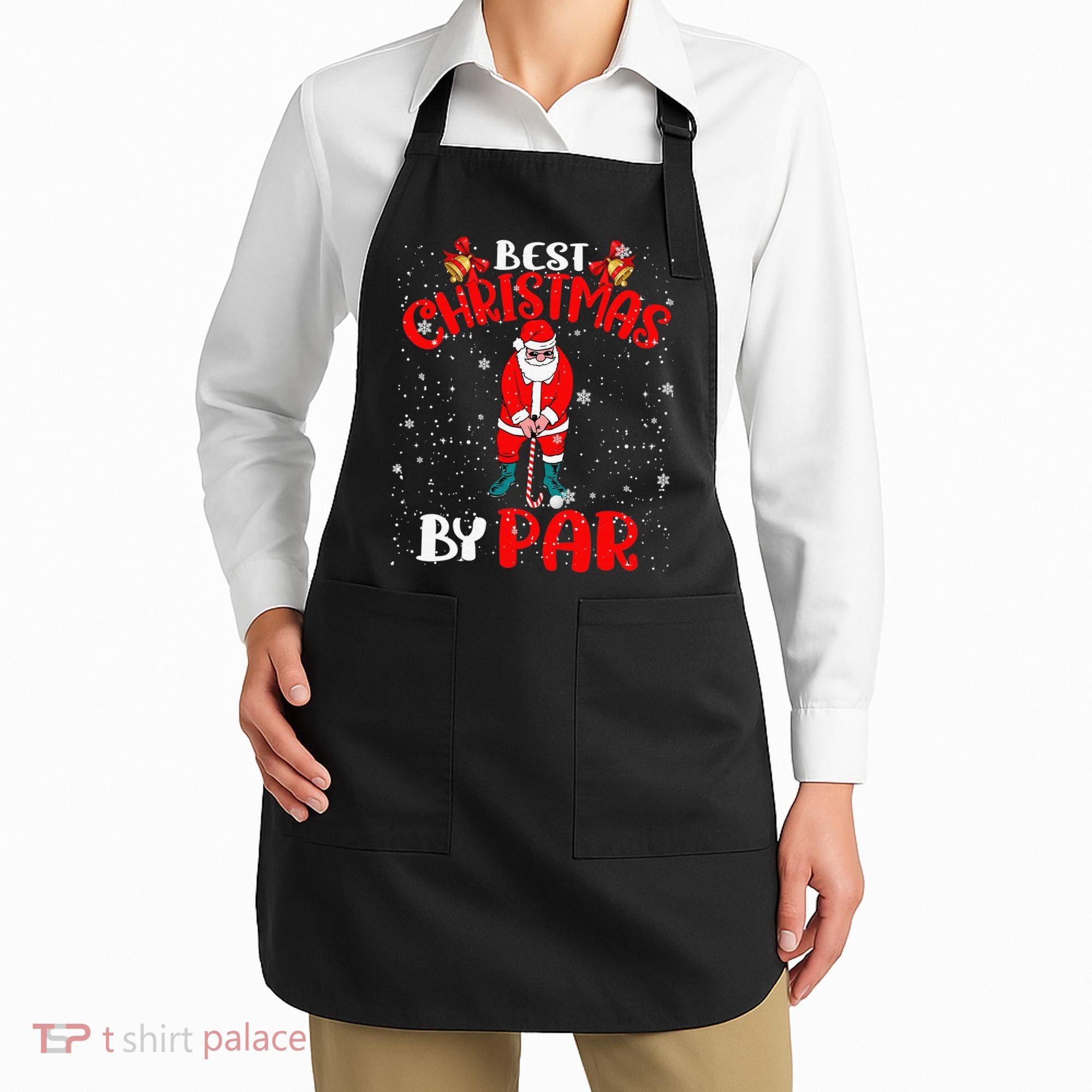 Best Christmas By Par Ugly Christmas Golf Santa Claus Apron