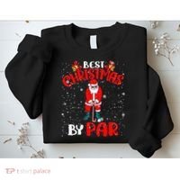 Best Christmas By Par Ugly Christmas Golf Santa Claus Sweatshirt thumb 2
