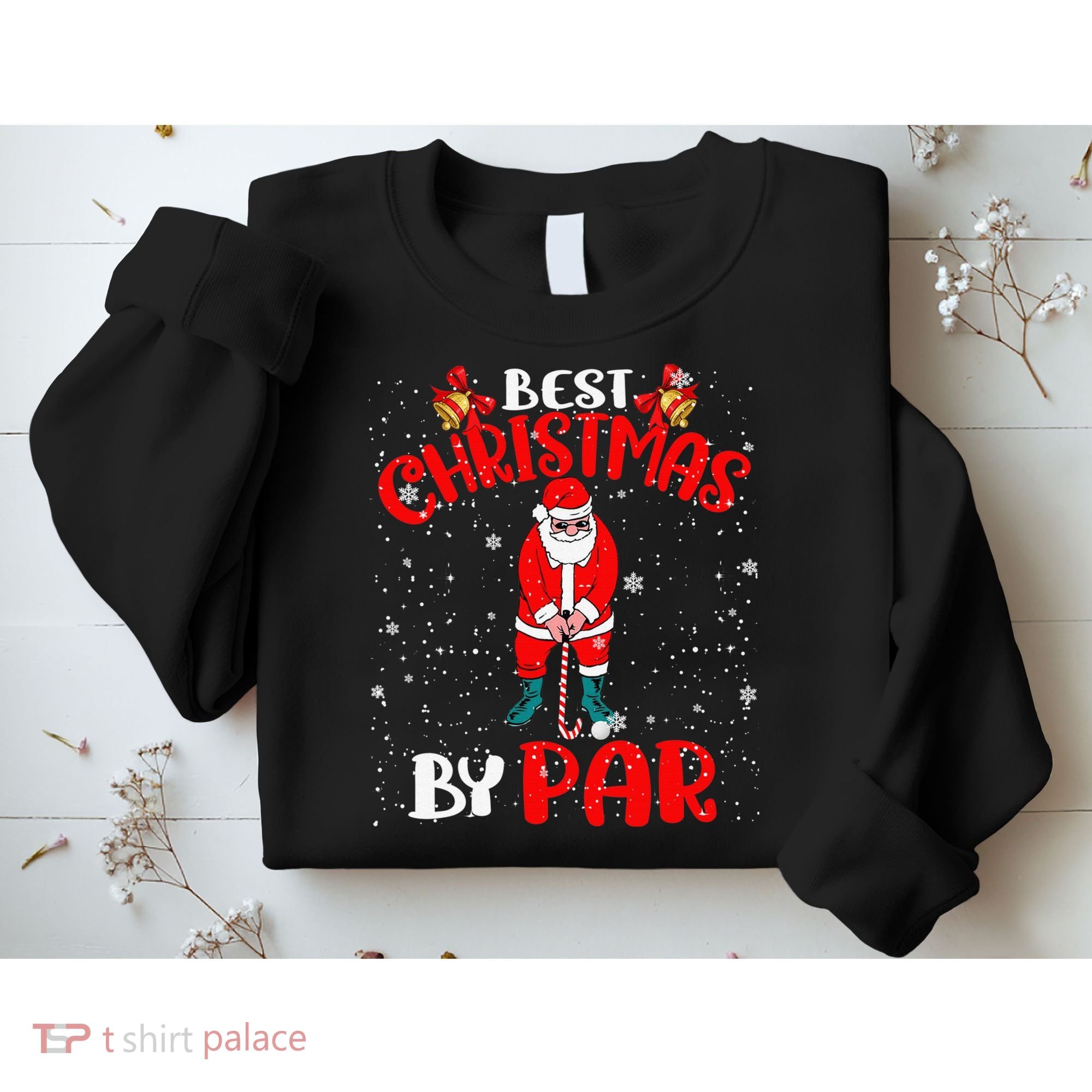 Best Christmas By Par Ugly Christmas Golf Santa Claus Sweatshirt
