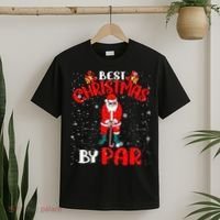 Best Christmas By Par Ugly Christmas Golf Santa Claus T-Shirt thumb 2
