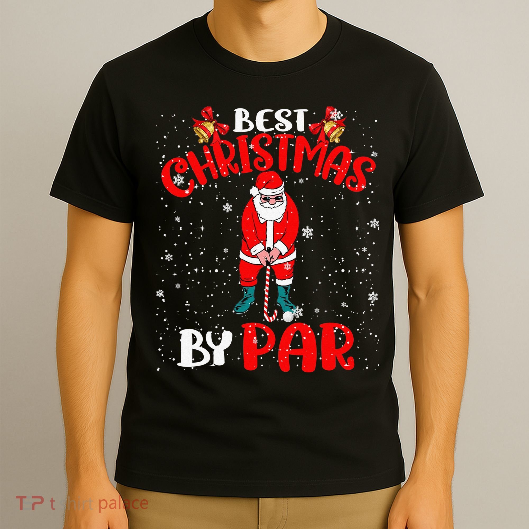 Best Christmas By Par Ugly Christmas Golf Santa Claus T-Shirt