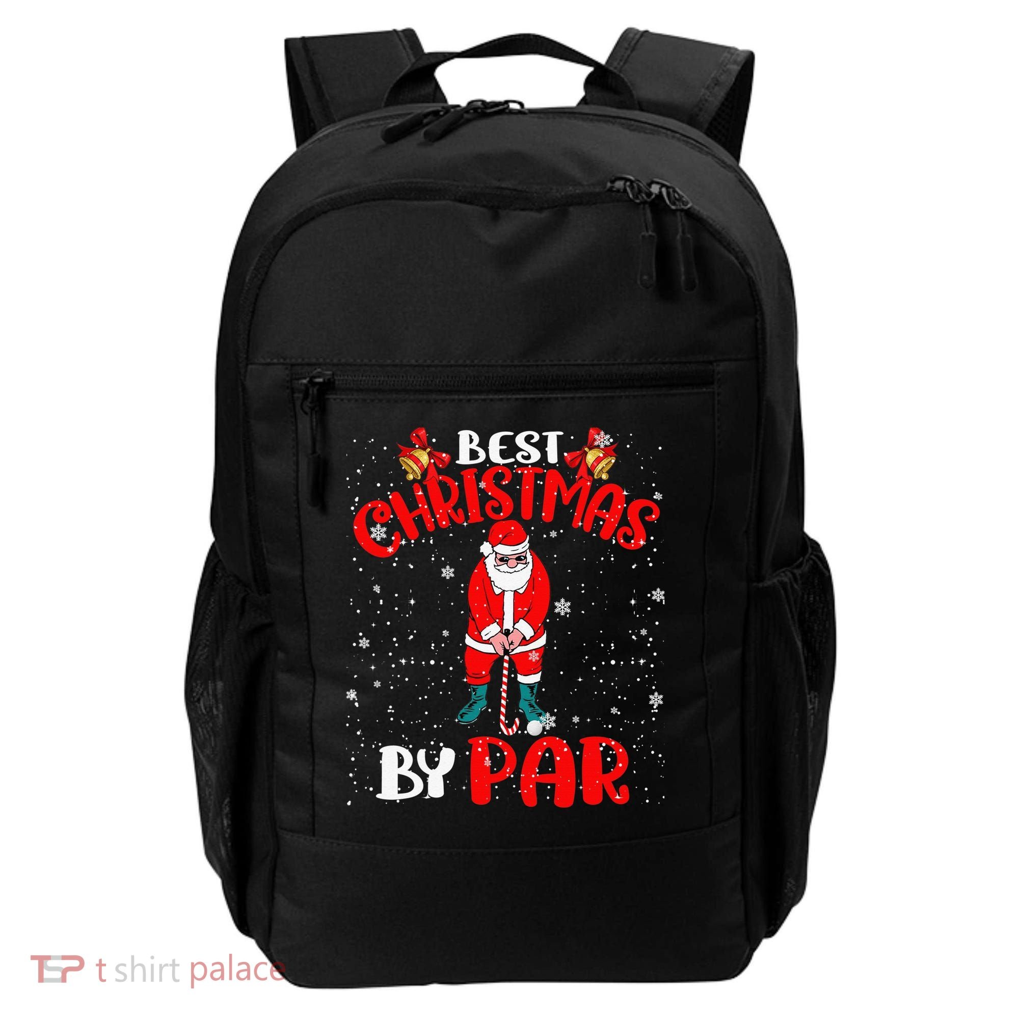 Best Christmas By Par Ugly Christmas Golf Santa Claus Backpack