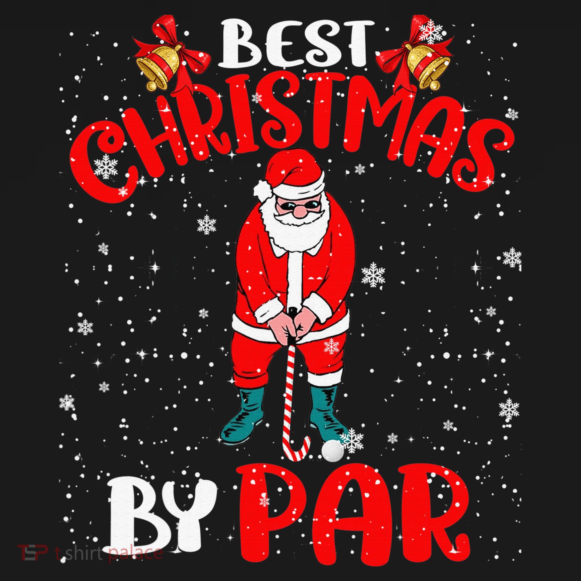 Best Christmas By Par Ugly Christmas Golf Santa Claus Women's Hoodie