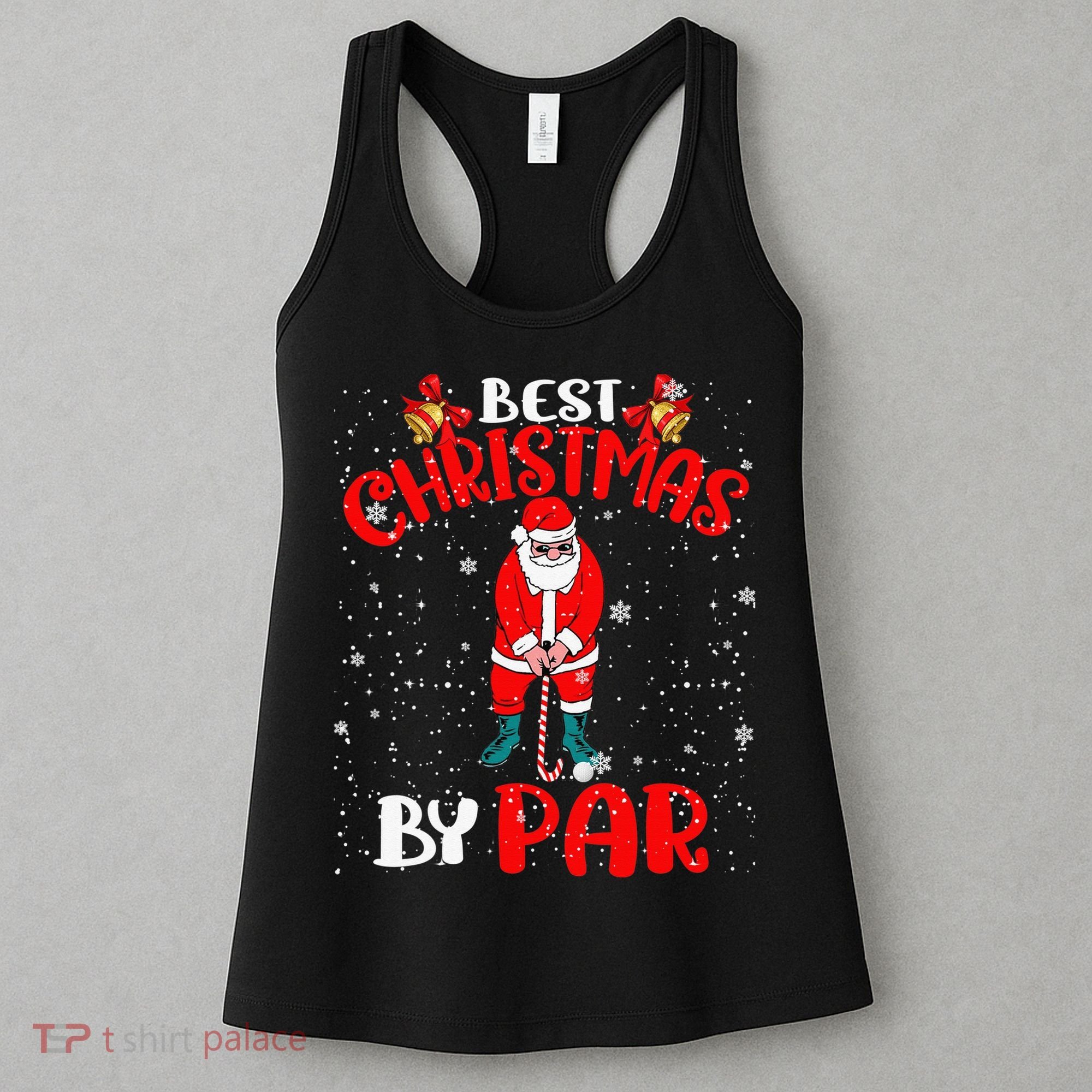 Best Christmas By Par Ugly Christmas Golf Santa Claus Women's Tank Top