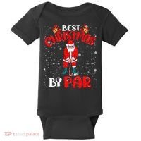 Best Christmas By Par Ugly Christmas Golf Santa Claus Baby Bodysuit thumb 0