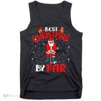 Best Christmas By Par Ugly Christmas Golf Santa Claus Tank Top thumb 0