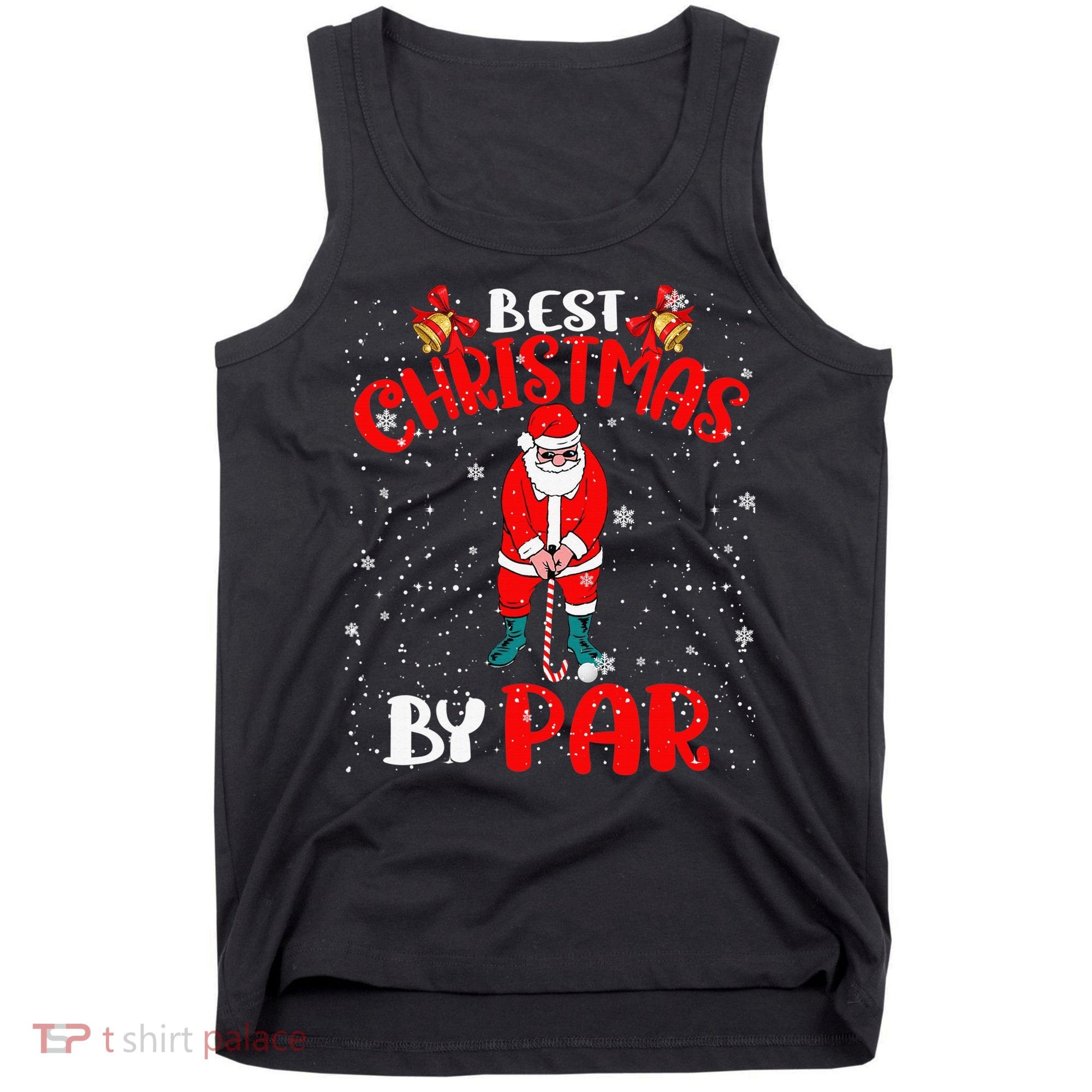 Best Christmas By Par Ugly Christmas Golf Santa Claus Tank Top