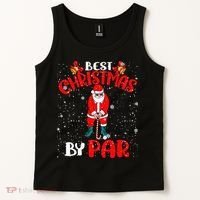 Best Christmas By Par Ugly Christmas Golf Santa Claus Tank Top thumb 2