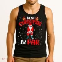 Best Christmas By Par Ugly Christmas Golf Santa Claus Tank Top thumb 3