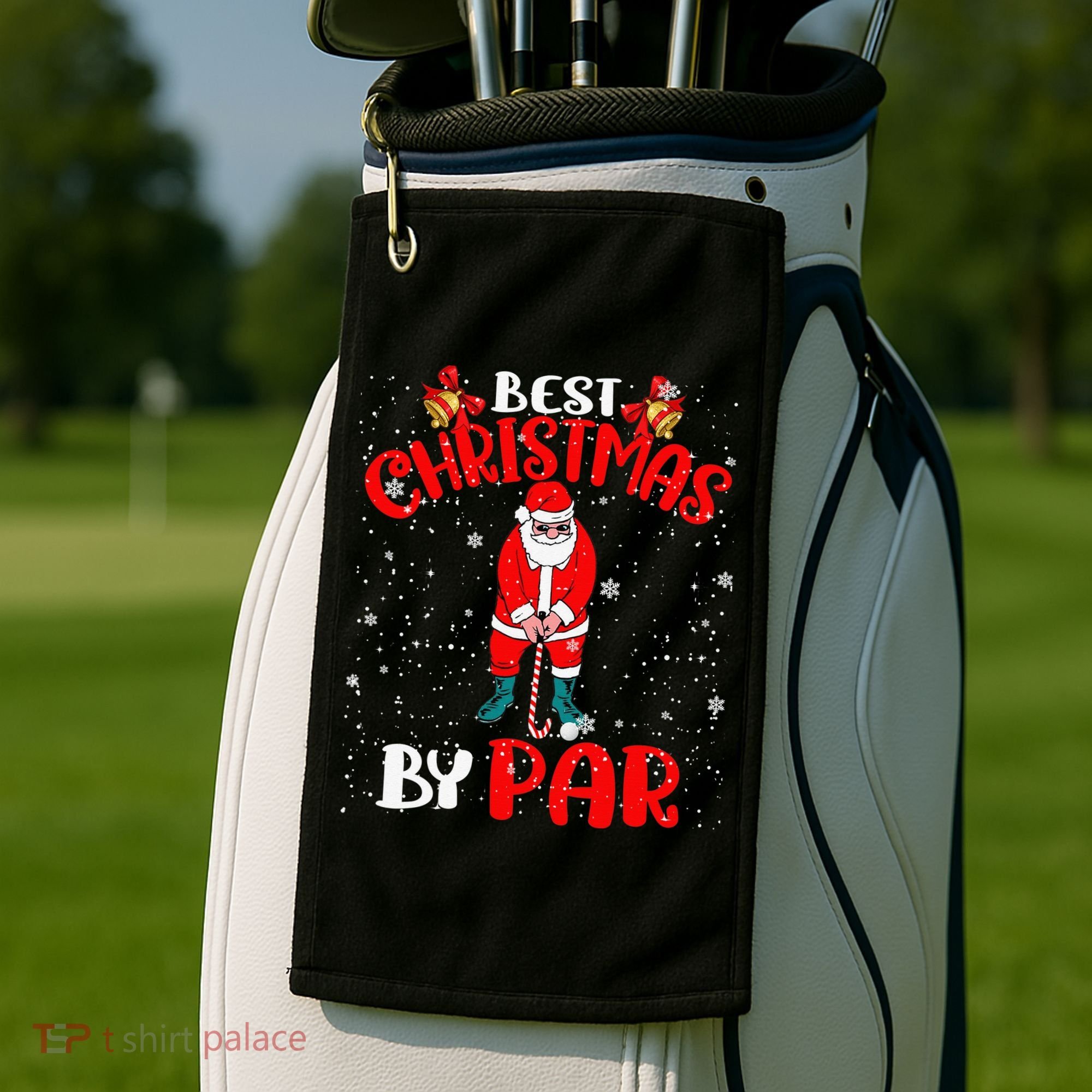 Best Christmas By Par Ugly Christmas Golf Santa Claus Golf Towel