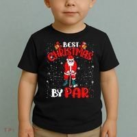 Best Christmas By Par Ugly Christmas Golf Santa Claus Toddler T-Shirt thumb 2