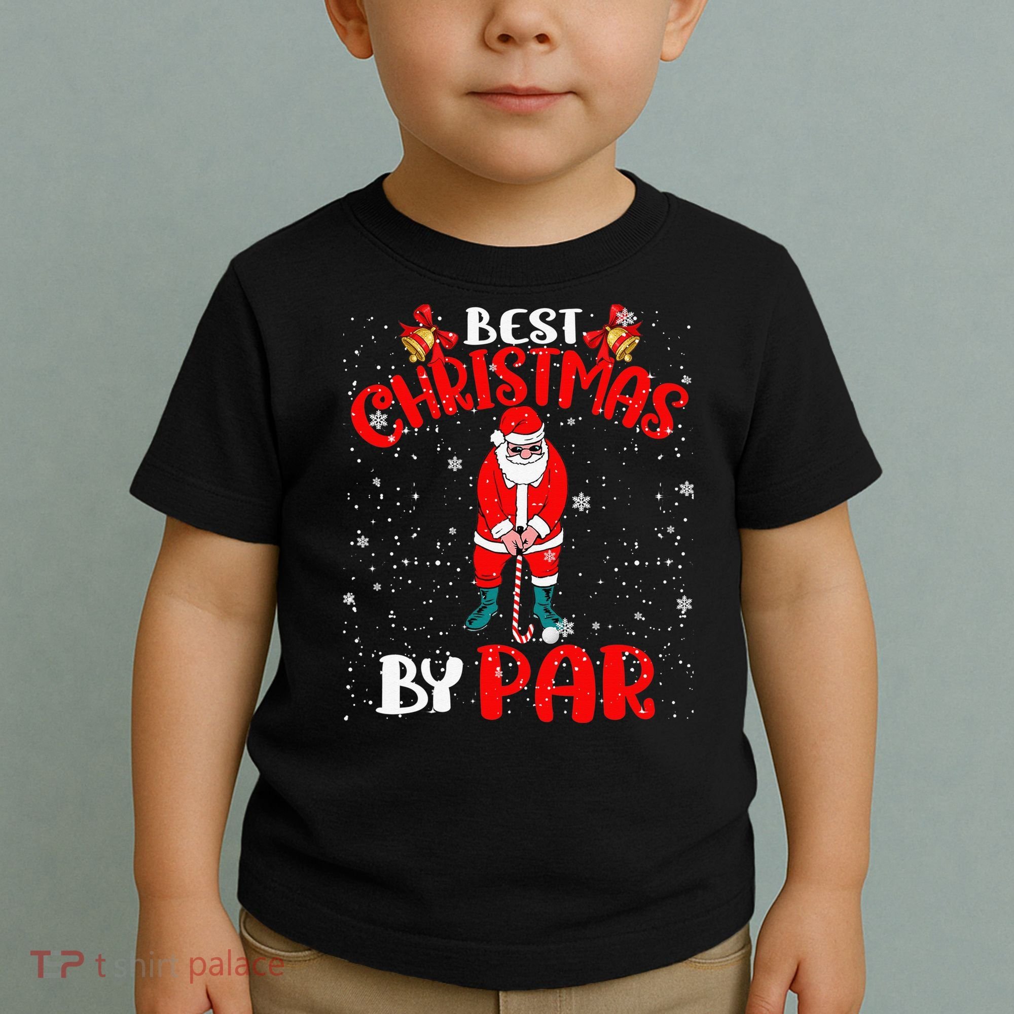 Best Christmas By Par Ugly Christmas Golf Santa Claus Toddler T-Shirt