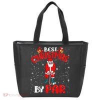 Best Christmas By Par Ugly Christmas Golf Santa Claus Tote Bag thumb 0