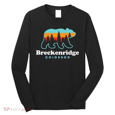 Breckenridge Colorado Bear Mountains Trees Long Sleeve Shirt