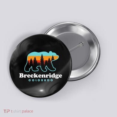 Breckenridge Colorado Bear Mountains Trees Button
