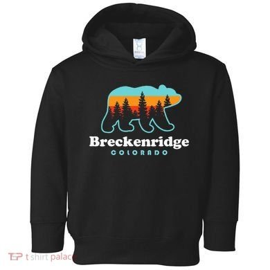 Breckenridge Colorado Bear Mountains Trees Toddler Hoodie