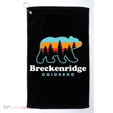 Breckenridge Colorado Bear Mountains Trees Golf Towel