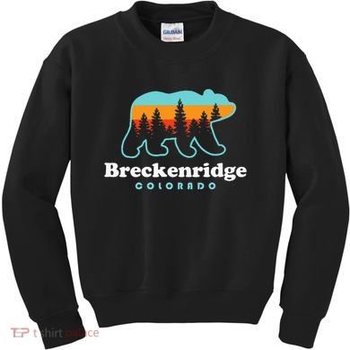Breckenridge Colorado Bear Mountains Trees Kids Sweatshirt