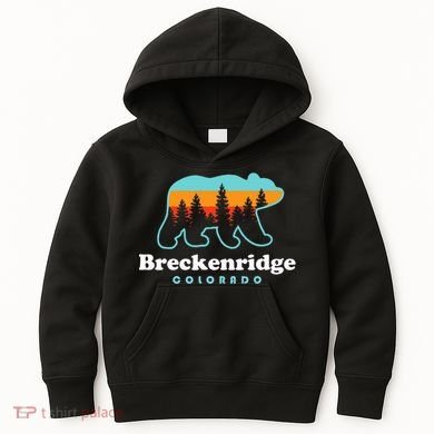 Breckenridge Colorado Bear Mountains Trees Kids Hoodie