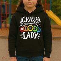 Bingo Crazy Bingo Lady Kids Hoodie thumb 3