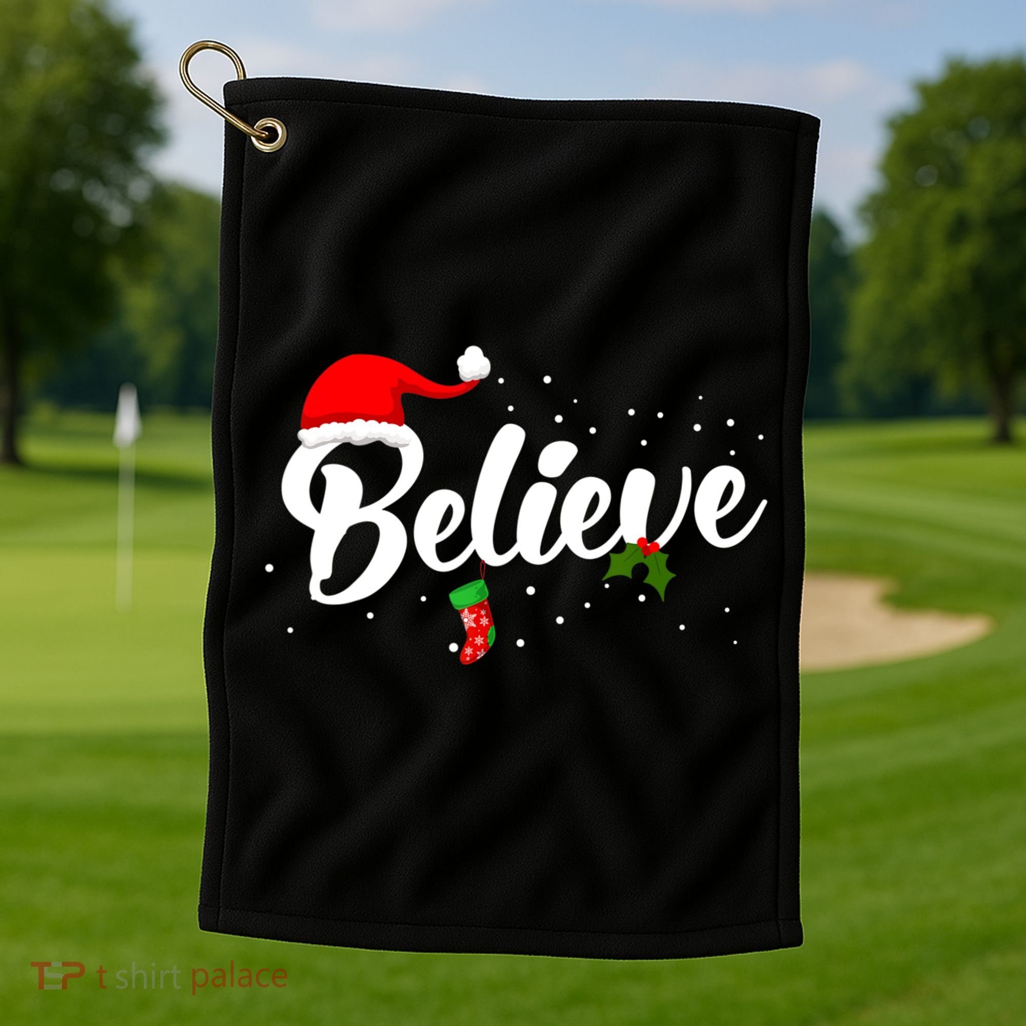 Believe Christmas Golf Towel