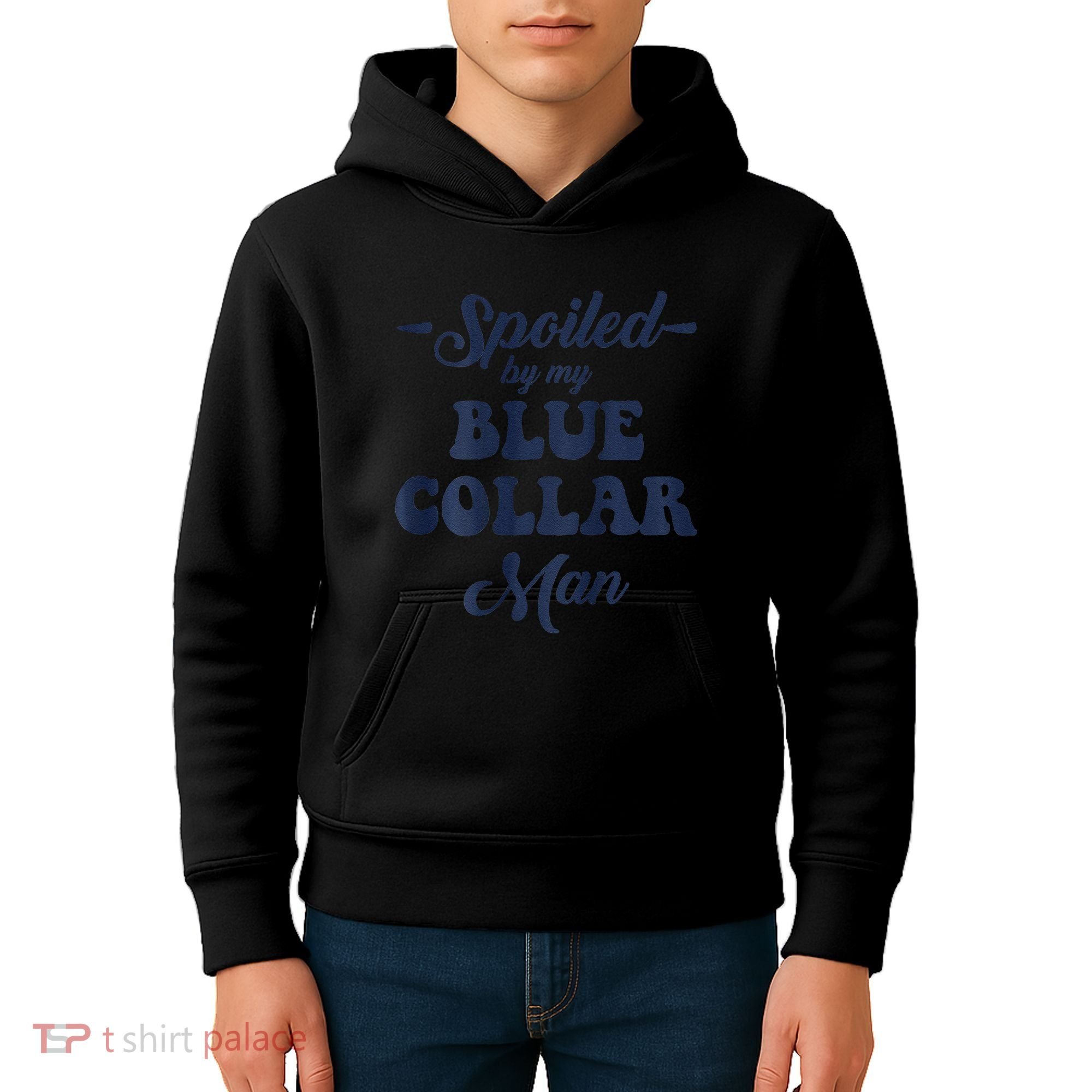 Blue Collar Better Half Spoiled By My Blue Collar Man Kids Hoodie