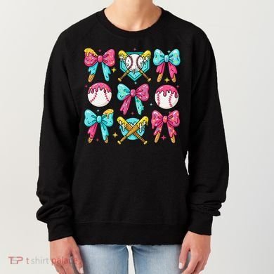 Baseball Coquette Bow Cream Game Day Baseball Mama Women's Sweatshirt