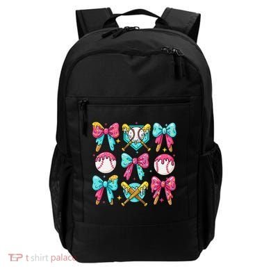 Baseball Coquette Bow Cream Game Day Baseball Mama Backpack