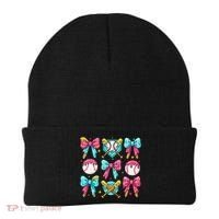 Baseball Coquette Bow Cream Game Day Baseball Mama Beanie thumb 0