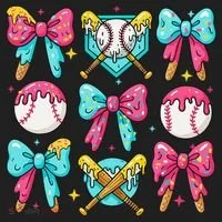Baseball Coquette Bow Cream Game Day Baseball Mama Hat thumb 2