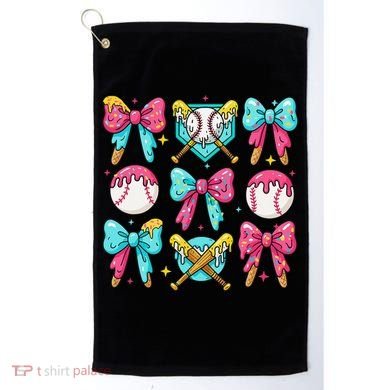 Baseball Coquette Bow Cream Game Day Baseball Mama Golf Towel