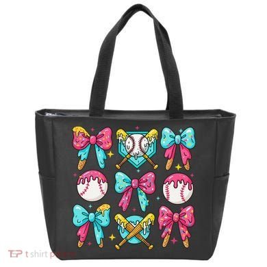 Baseball Coquette Bow Cream Game Day Baseball Mama Tote Bag