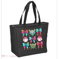 Baseball Coquette Bow Cream Game Day Baseball Mama Tote Bag thumb 2