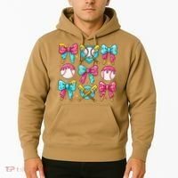 Baseball Coquette Bow Cream Game Day Baseball Mama Hoodie thumb 2