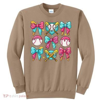 Baseball Coquette Bow Cream Game Day Baseball Mama Sweatshirt