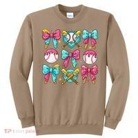 Baseball Coquette Bow Cream Game Day Baseball Mama Sweatshirt thumb 0