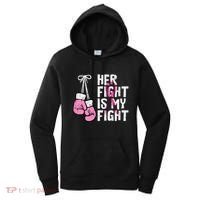 Breast Cancer Boxing Gloves Her Fight My Fight Women Women's Hoodie thumb 0