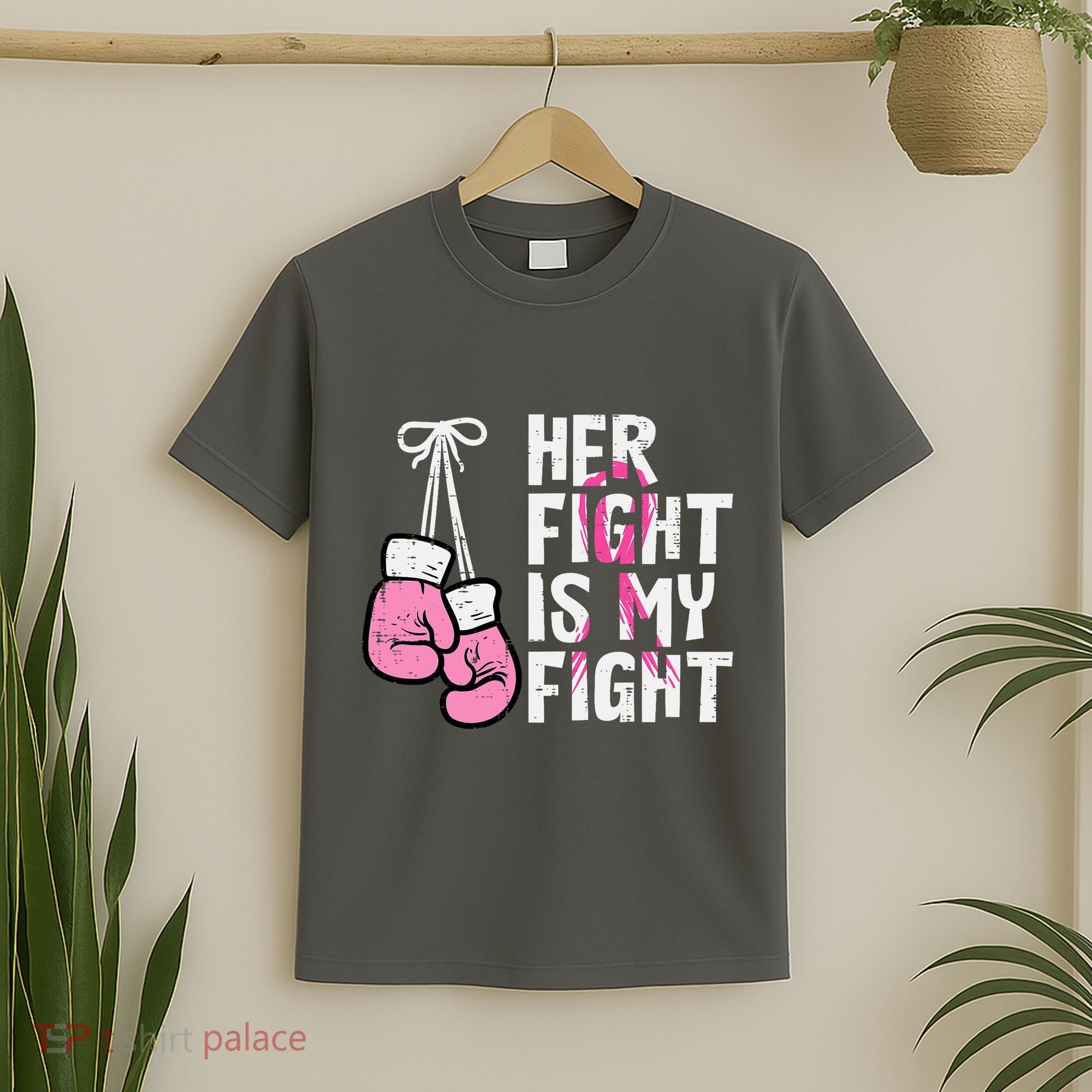Breast Cancer Boxing Gloves Her Fight My Fight Women T-Shirt