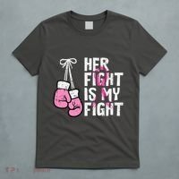 Breast Cancer Boxing Gloves Her Fight My Fight Women T-Shirt thumb 5